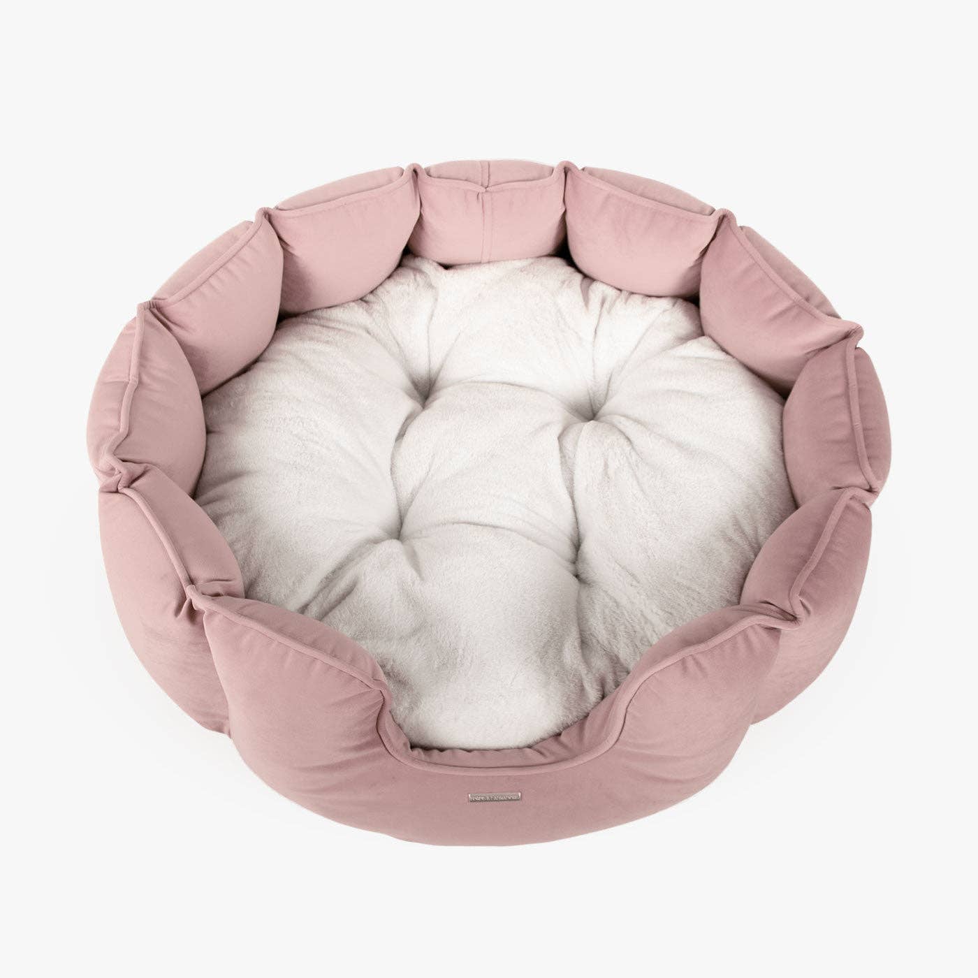 High Wall Bed For Dogs in Blossom Velvet