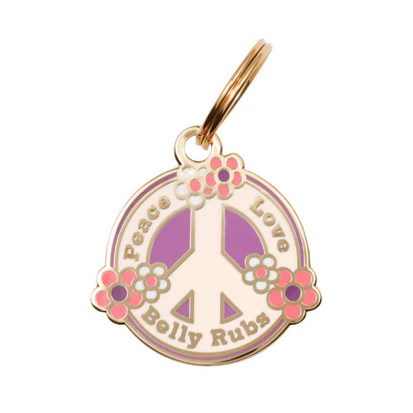 Pet ID Tag - Peace, Love, Belly Rubs