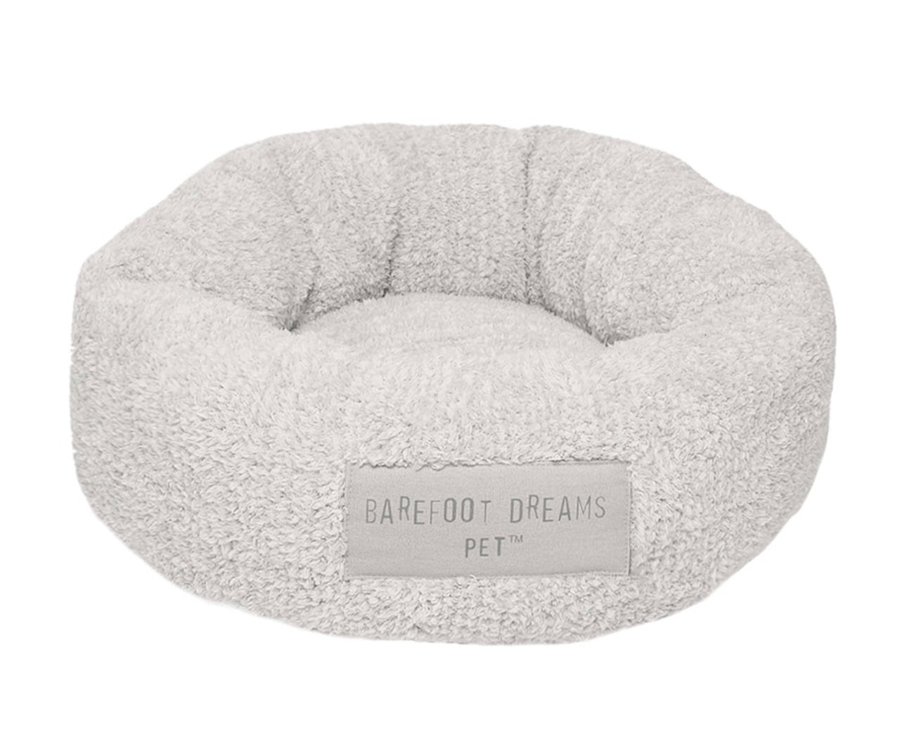 BAREFOOT DREAMS - CozyChic Round Pet Bed in Pearl & Silver